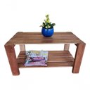 Ver imagem 1 de Mesinha de Centro Rústica de Madeira Maciça Artesanal Cor Madeira