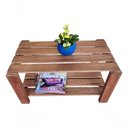 Ver imagem 3 de Mesinha de Centro Rústica de Madeira Maciça Artesanal Cor Madeira