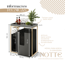 Ver imagem 3 de Aparador Bar para Adega Cervejeira ou Frigobar MDF e Metal Industrial Dourado Notte