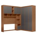 Ver imagem 4 de Quarto Modulado Casal Completo 7 Portas 4 Gavetas Lugano Jatoba Grafite Santos Andirá