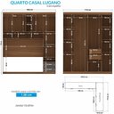 Ver imagem 2 de Quarto Modulado Casal Completo 7 Portas 4 Gavetas Lugano Jatoba Grafite Santos Andirá
