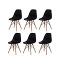 Ver imagem 1 de Kit 6 Cadeiras Dkr Eames Polipropileno Base Eiffel Madeira Preta Prolar