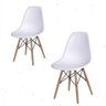 Kit 2 Cadeiras Dkr Eames Polipropileno Base Eiffel Madeira Branca Inovakasa - 1