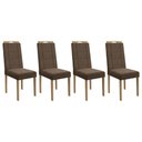 Ver imagem 1 de Cadeira Sala de Jantar 2cad150ea Kit 4 Un Eucalipto/veludo Marrom A033 - Kappesberg