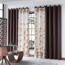 Ver imagem 1 de Cortina Para Sala Florida 3,00x2,50 Marrom Ruanda Sultan