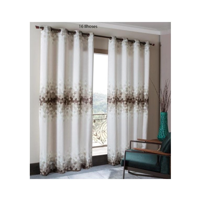 Cortina Para Sala Quarto 2,20x2,40 Estampada Berlin Sultan