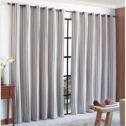 Cortina Para Sala Listras 3,00x2,50 Coimbra Algodão Sultan - 1