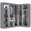 Ver imagem 4 de Guarda-Roupa Modulado de Canto com Puxadores MDF Paris Cinza/Onix