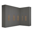 Ver imagem 2 de Guarda-Roupa Modulado de Canto com Puxadores MDF Paris Cinza/Onix