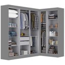 Ver imagem 6 de Guarda-Roupa Modulado de Canto com Puxadores MDF Paris Cinza/Onix