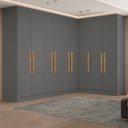 Ver imagem 1 de Guarda-Roupa Modulado de Canto com Puxadores MDF Paris Cinza/Onix