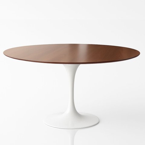 Mesa de Jantar Tulipa Saarinen Redonda 160 Cm Tampo Imbuia Base Branca Linn Design Decor Mesa de Jan