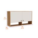 Ver imagem 3 de Armário Aéreo de Cozinha 2 Portas 120 Cm Off White Móvel Bento