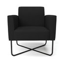 Ver imagem 3 de Poltrona Base X Industrial Preto Marisa Linho D03 - D'Rossi