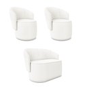 Ver imagem 2 de Namoradeira e 2 Poltronas Orgânica para Sala Malu Bouclê Off White M11 - D’Rossi