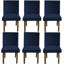 Ver imagem 1 de Kit 06 Cadeiras Para Sala De Jantar Tóquio Pés palito Suede Azul Marinho - D'Classe Decor