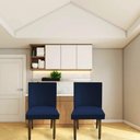 Ver imagem 6 de Kit 06 Cadeiras Para Sala De Jantar Tóquio Pés palito Suede Azul Marinho - D'Classe Decor