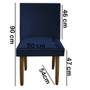 Ver imagem 5 de Kit 06 Cadeiras Para Sala De Jantar Tóquio Pés palito Suede Azul Marinho - D'Classe Decor