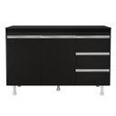 Ver mais imagens de Balcão Gabinete Cozinha Lux 120cm 100% Mdf com Tampo 02 Portas e 03 Gavetas Preto - Desk Design