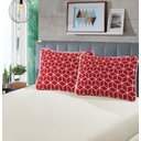 Ver imagem 2 de Jogo de Cama Lençol Casal Vermelho Geométrico 100% Algodão 3pçs 120 Fios