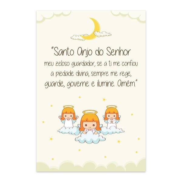 Placa Decorativa para Quarto Oração Anjo da Guarda Lua 30x40 - 2