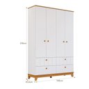 Ver imagem 4 de Jogo de Quarto Infantil Biscoito Guarda Roupa e Cômoda 6 Gavetas Branco-Nature - Permóbili Baby