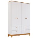 Ver imagem 5 de Jogo de Quarto Infantil Biscoito Guarda Roupa e Cômoda 6 Gavetas Branco-Nature - Permóbili Baby