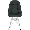 Ver imagem 3 de Kit 2 Cadeiras Estofadas Charles Eames Eiffel Botonê com Pés de Metal Cromado Preto Multicolorido