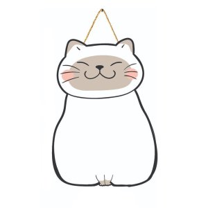 Brinquedo Lousa Animada Gato 40cm em Mdf com Caneta com Apagador +3 Anos Paper Toy