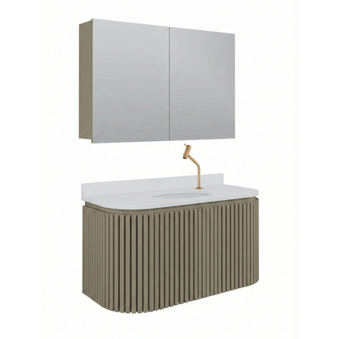 Conjunto Gabinete para Banheiro Suspenso Emma 100cm