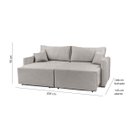 Ver imagem 5 de Sofa Cama 3 Lugares 2,00 m Pé de Madeira Los Angeles: Prata/Veludo