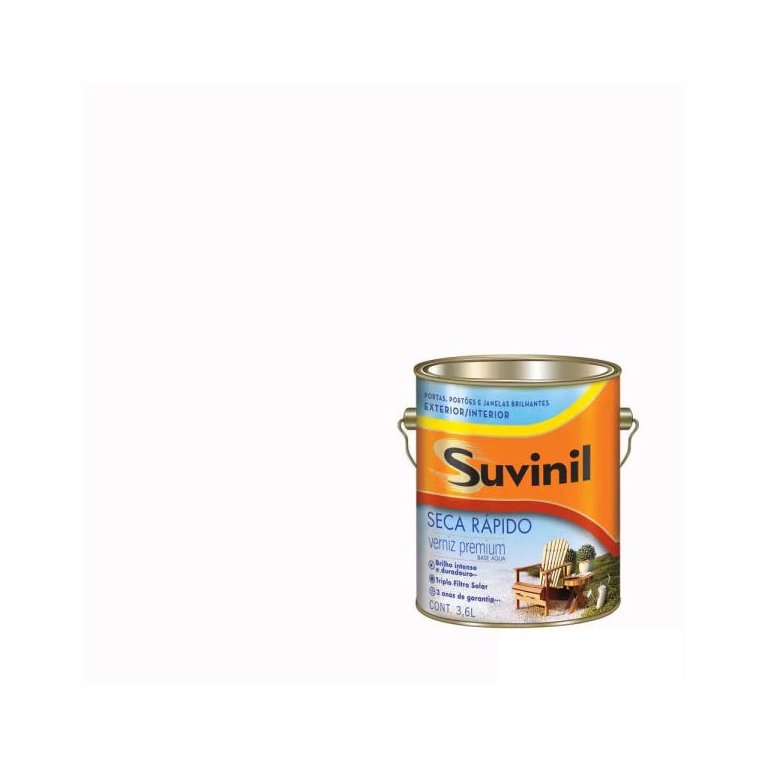 Verniz brilhante base água 3,6L natural Suvinil