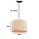 Ver imagem 4 de Luminária Pendente Paris Corda Sisal Natural Palha Moderna:preto