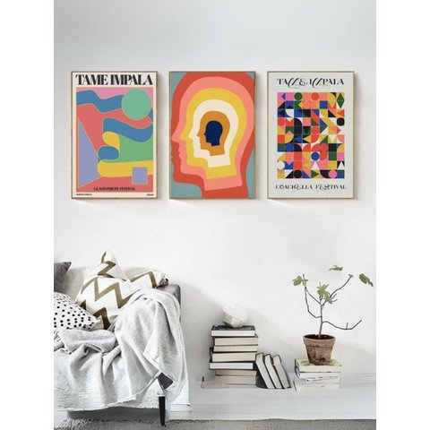 Kit 3 Quadros Decorativos Tame Impala