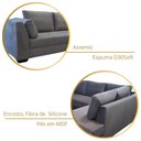 Ver imagem 4 de Sofá de Canto 5 Lugares em Sued Aveludado, 2,78m x 1,85