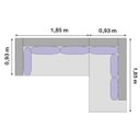 Ver imagem 2 de Sofá de Canto 5 Lugares em Sued Aveludado, 2,78m X 1,85