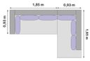Ver imagem 2 de Sofá de Canto 5 Lugares em Sued Aveludado, 2,78m X 1,85