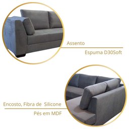 Sofá de Canto 5 Lugares em Sued Animale, 2,78m X 1,85 - 4