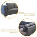 Ver imagem 4 de Sofá de Canto 5 Lugares em Sued Aveludado, 2,78m X 1,85