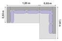 Ver imagem 2 de Sofá de Canto 5 Lugares em Sued Aveludado, 2,78m x 1,85