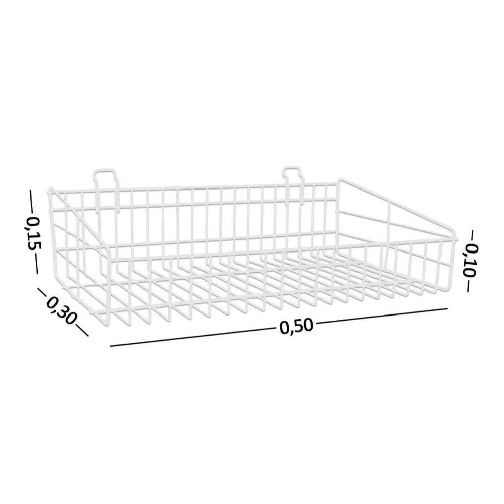 2 Cesto Aramado para Painel 30 X 30cm Branco - 2