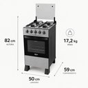 Ver imagem 3 de Fogão a Gás Delicato 4 Bocas com Forno 52 Litros Mesa em Aço Inox e Tampa de Vidro Clarice