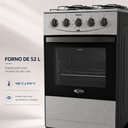 Ver imagem 5 de Fogão a Gás Delicato 4 Bocas com Forno 52 Litros Mesa em Aço Inox e Tampa de Vidro Clarice
