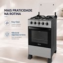 Ver imagem 6 de Fogão a Gás Delicato 4 Bocas com Forno 52 Litros Mesa em Aço Inox e Tampa de Vidro Clarice