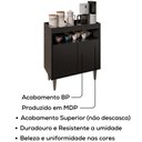Ver imagem 4 de Balcao Aparador Multiuso 2 Portas Bp Alice 71 Cm Eratto Moveis - Preto