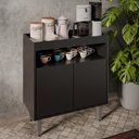 Ver imagem 2 de Balcao Aparador Multiuso 2 Portas Bp Alice 71 Cm Eratto Moveis - Preto