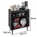 Ver imagem 3 de Balcao Aparador Multiuso 2 Portas Bp Alice 71 Cm Eratto Moveis - Preto