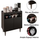 Ver imagem 6 de Balcao Aparador Multiuso 2 Portas Bp Alice 71 Cm Eratto Moveis - Preto