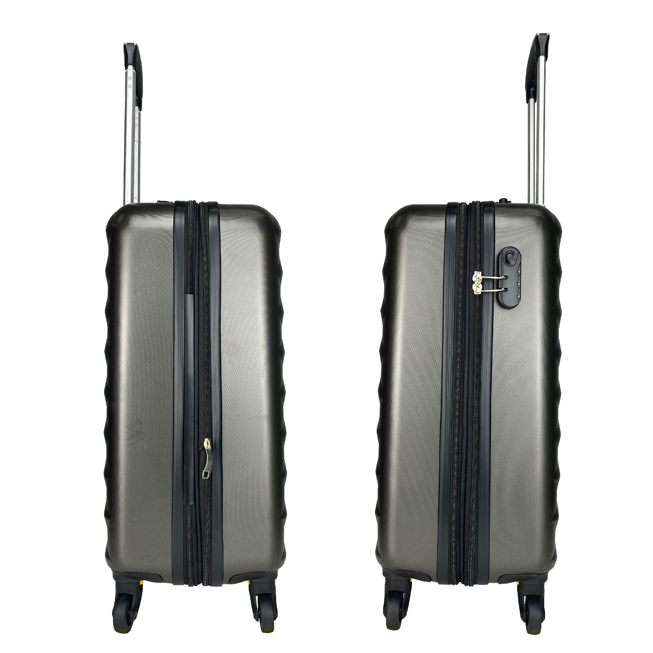 Mala de Viagem de Bordo Roda Giro 360 Grau Rígida Brasil 24x55x34cm Black Gray - 4