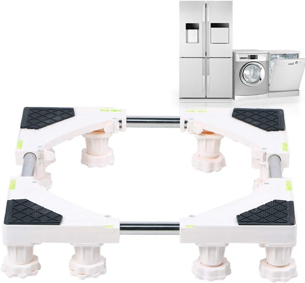 Suporte Móvel para Máquina de Lavar, Base Móvel para Secadora com Ajuste de Altura, Base Móvel Unive - 2